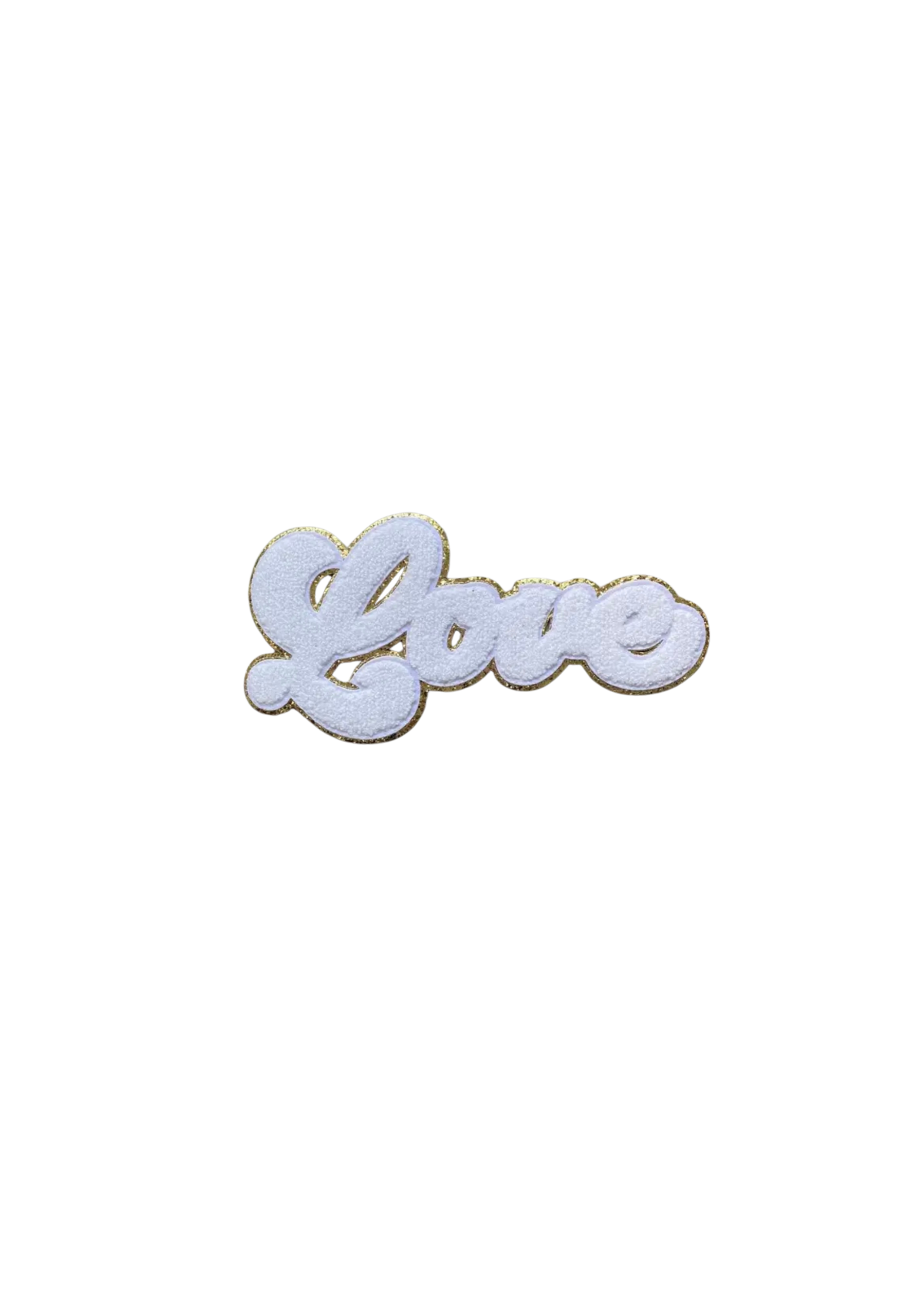 Love-White Chenille Patch