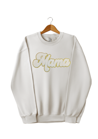 Mama Chenille Patches Crewneck Sweatshirt