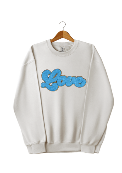 Love Chenille Patches Crewneck Sweatshirt