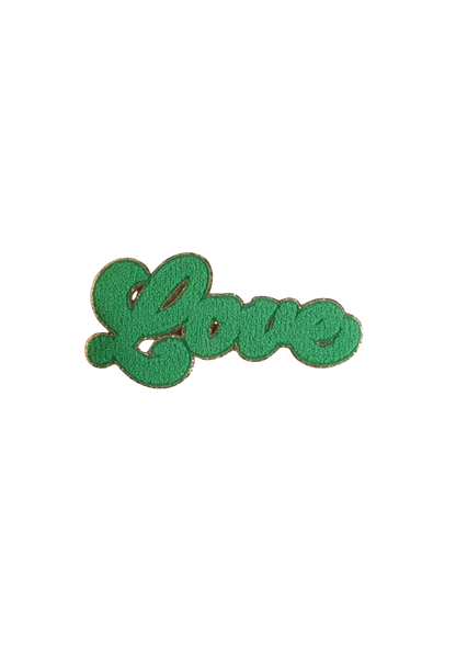 Love-Green Chenille Patch