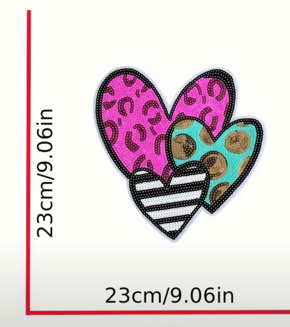 Fashion Sequin Heart Patch