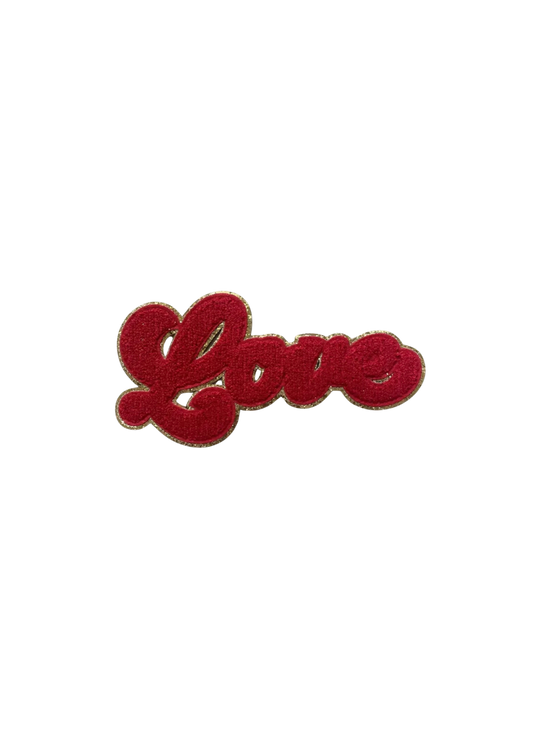 Love- Red  Chenille Patch