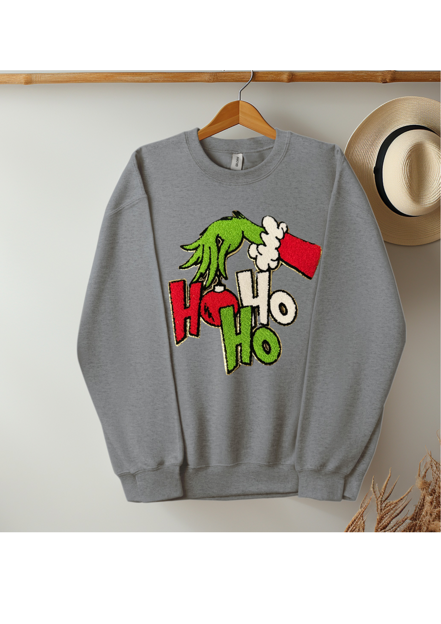 Christmas Chenille Patches Crewneck Sweatshirt