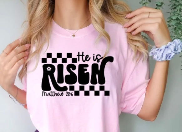 Screen Print- He Is Risen Checkered