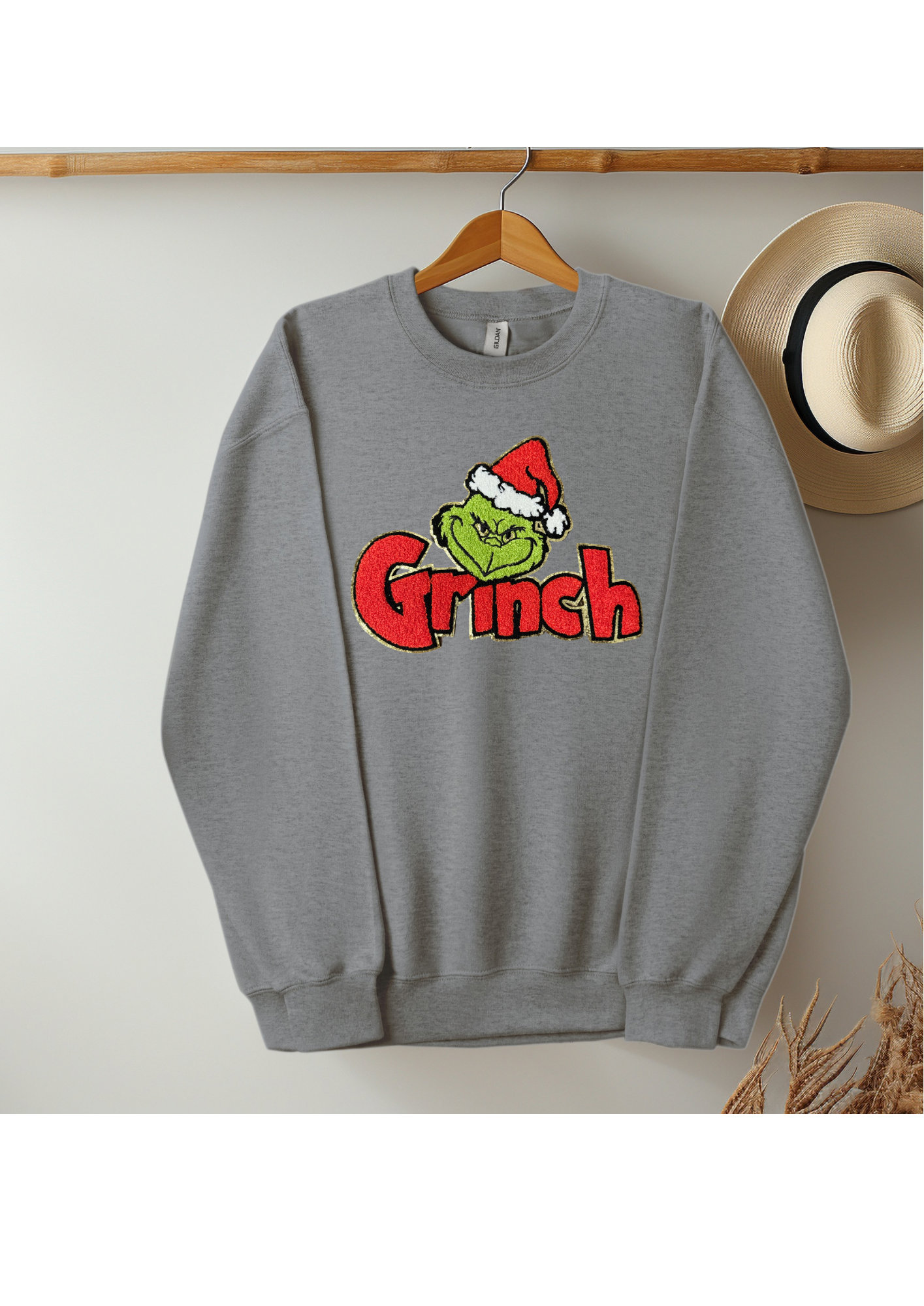 Christmas Chenille Patches Crewneck Sweatshirt