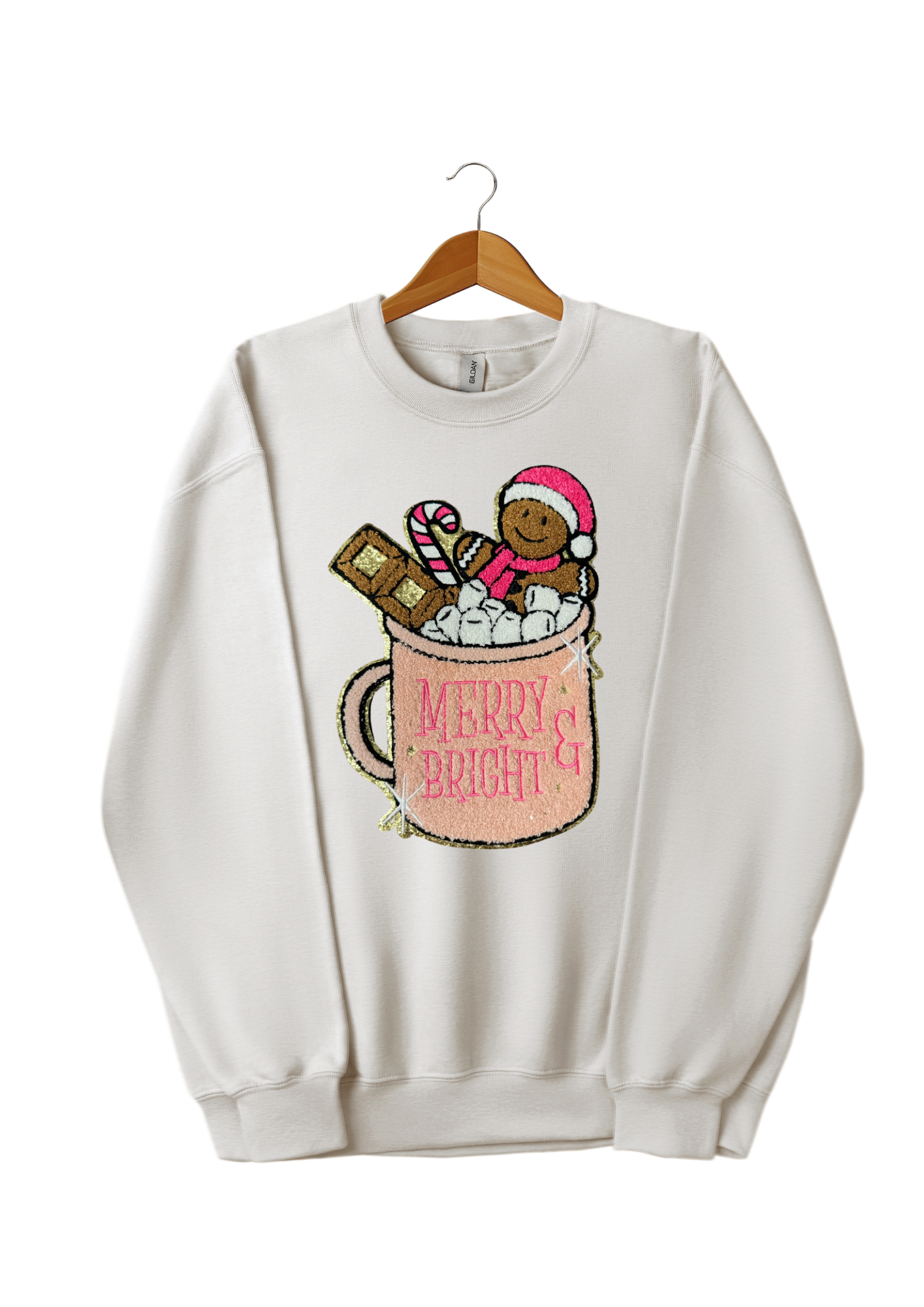 Christmas Chenille Patches Crewneck Sweatshirt