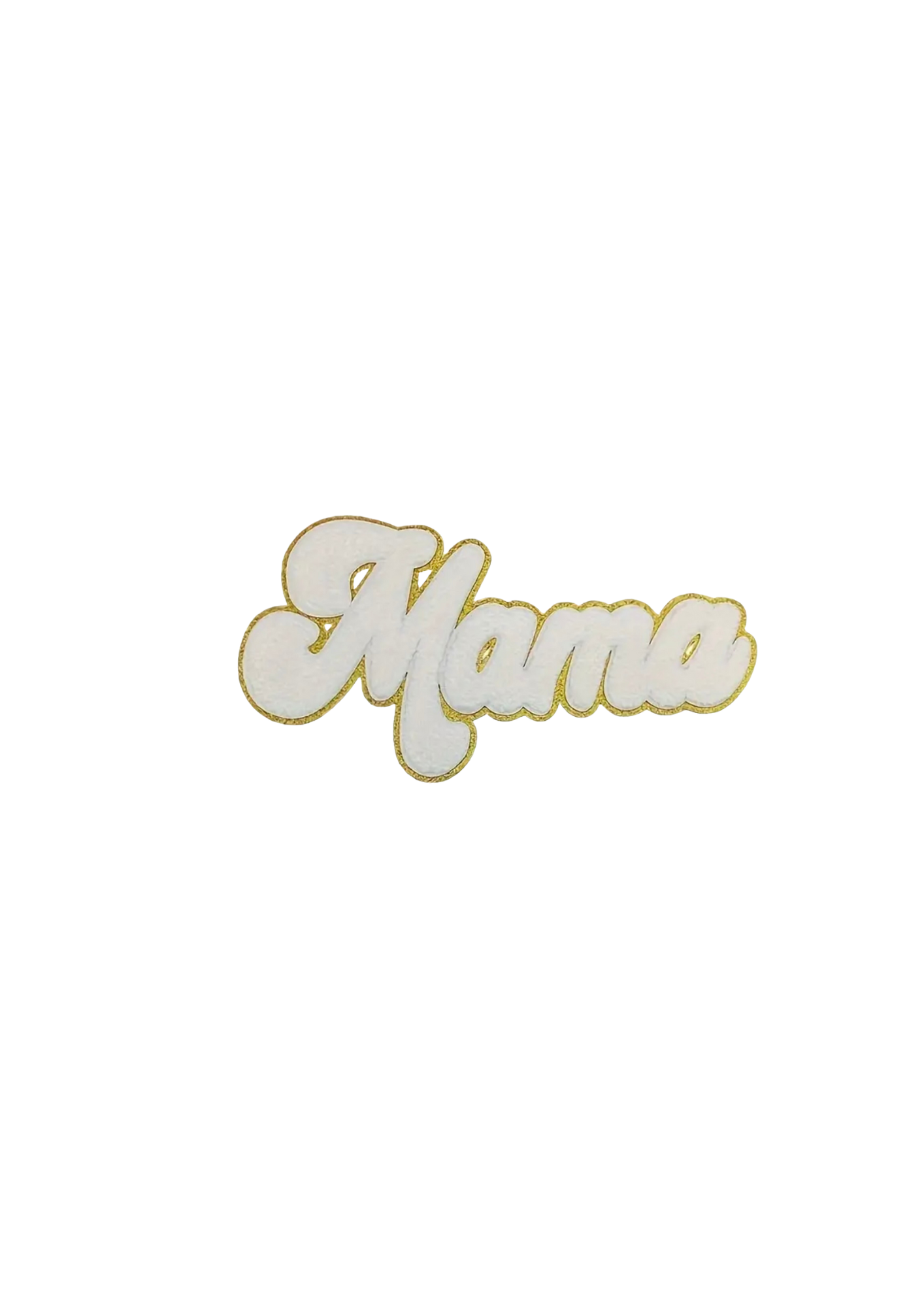 Mama-White and Vegas Gold Chenille Patch