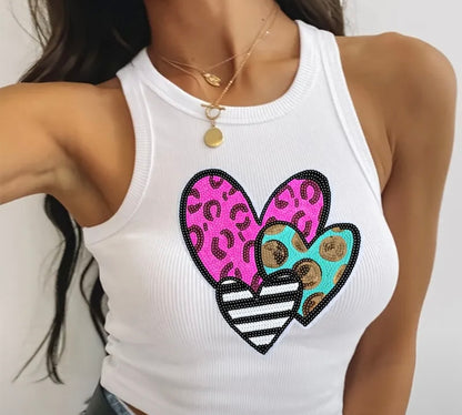 Fashion Sequin Heart Patch