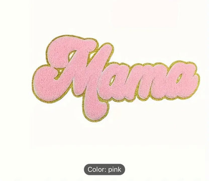 Mama-Pink Chenille Patch