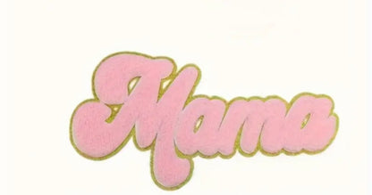 Mama-Pink Chenille Patch