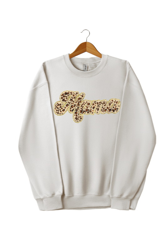 Mama Chenille Patches Crewneck Sweatshirt