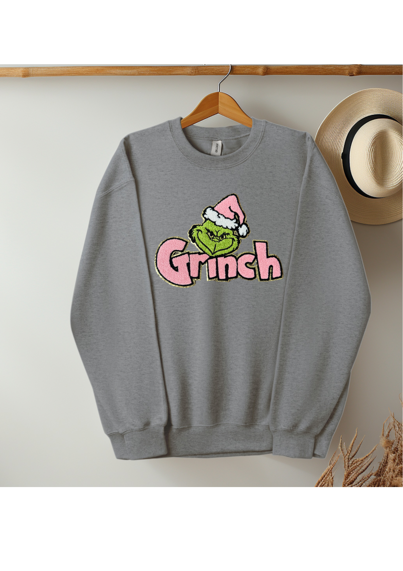 Christmas Chenille Patches Crewneck Sweatshirt