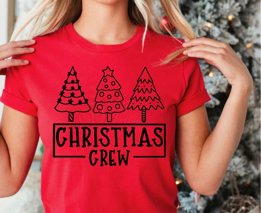 Screen Print- Christmas Crew- Doodle trees