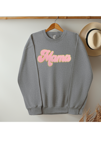 Mama Chenille Patches Crewneck Sweatshirt