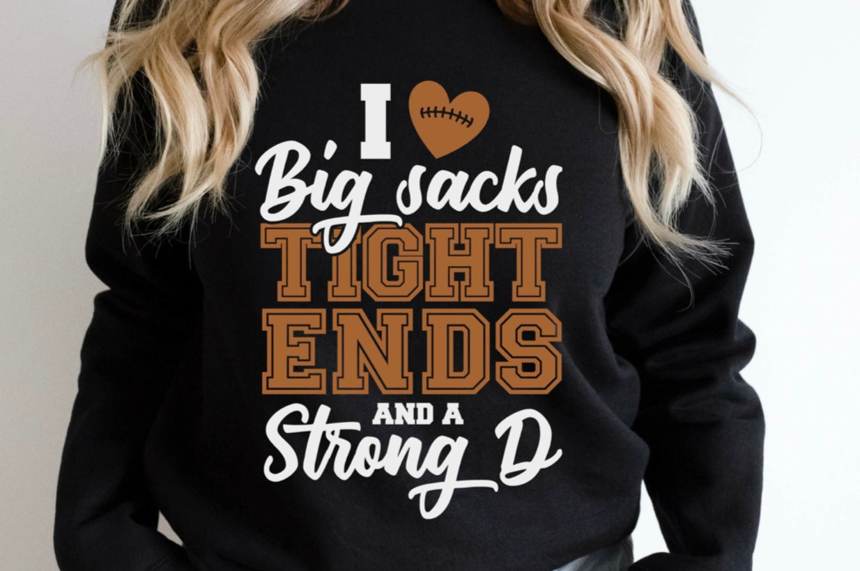 I Love Big Sacks Football Apparel