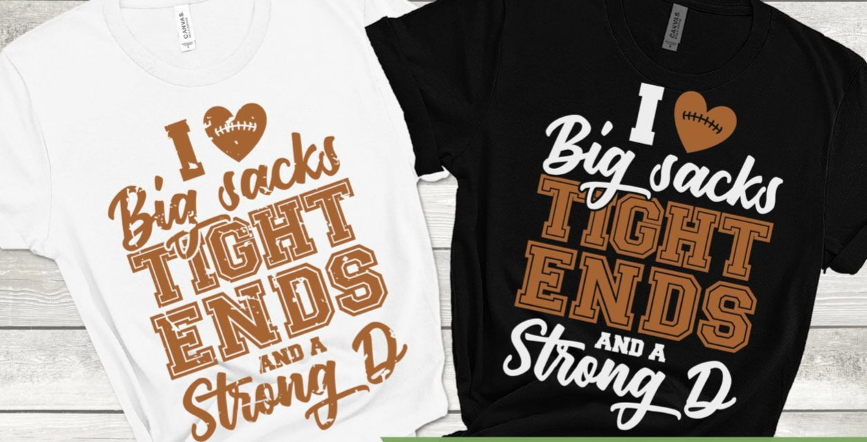 I Love Big Sacks Football Apparel