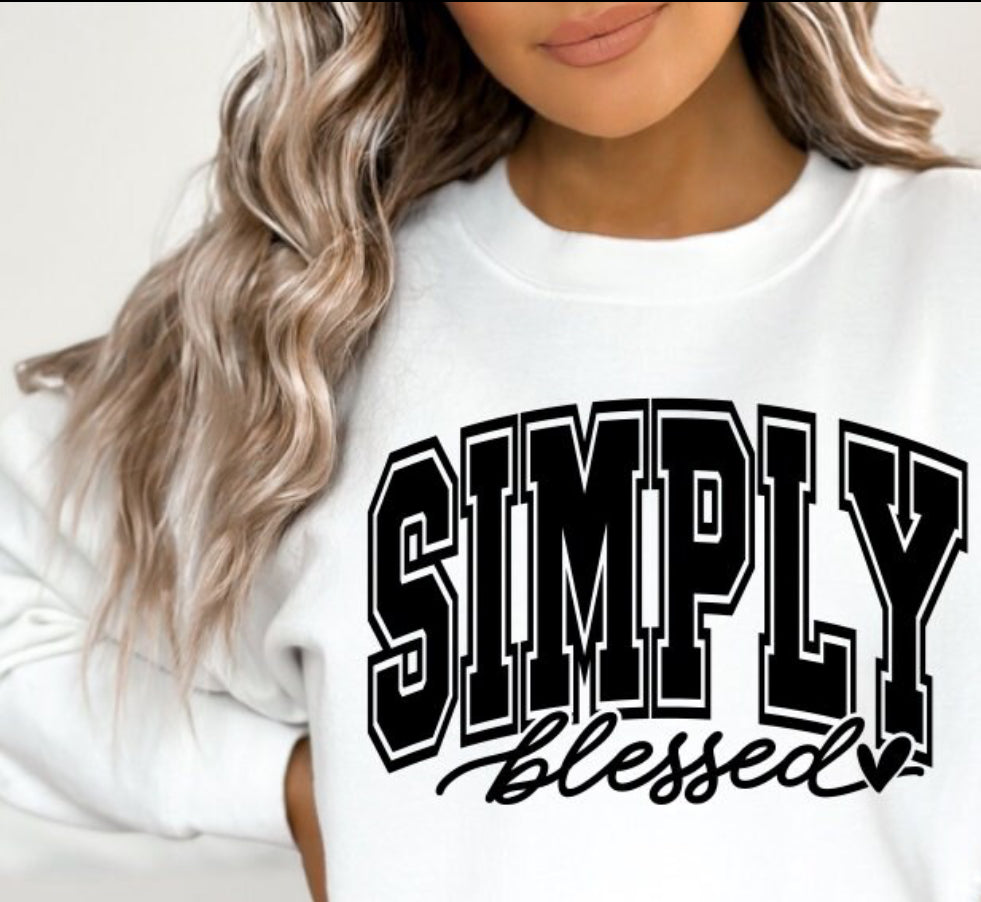 Screen Print- Simply Blessed in black