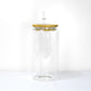 16oz Clear Glass Beer Can with lids and straws